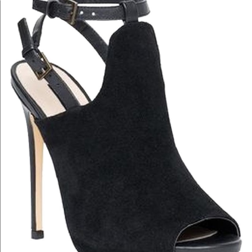 Shoemint Cece sz 6 Black peeptoe stiletto shoe